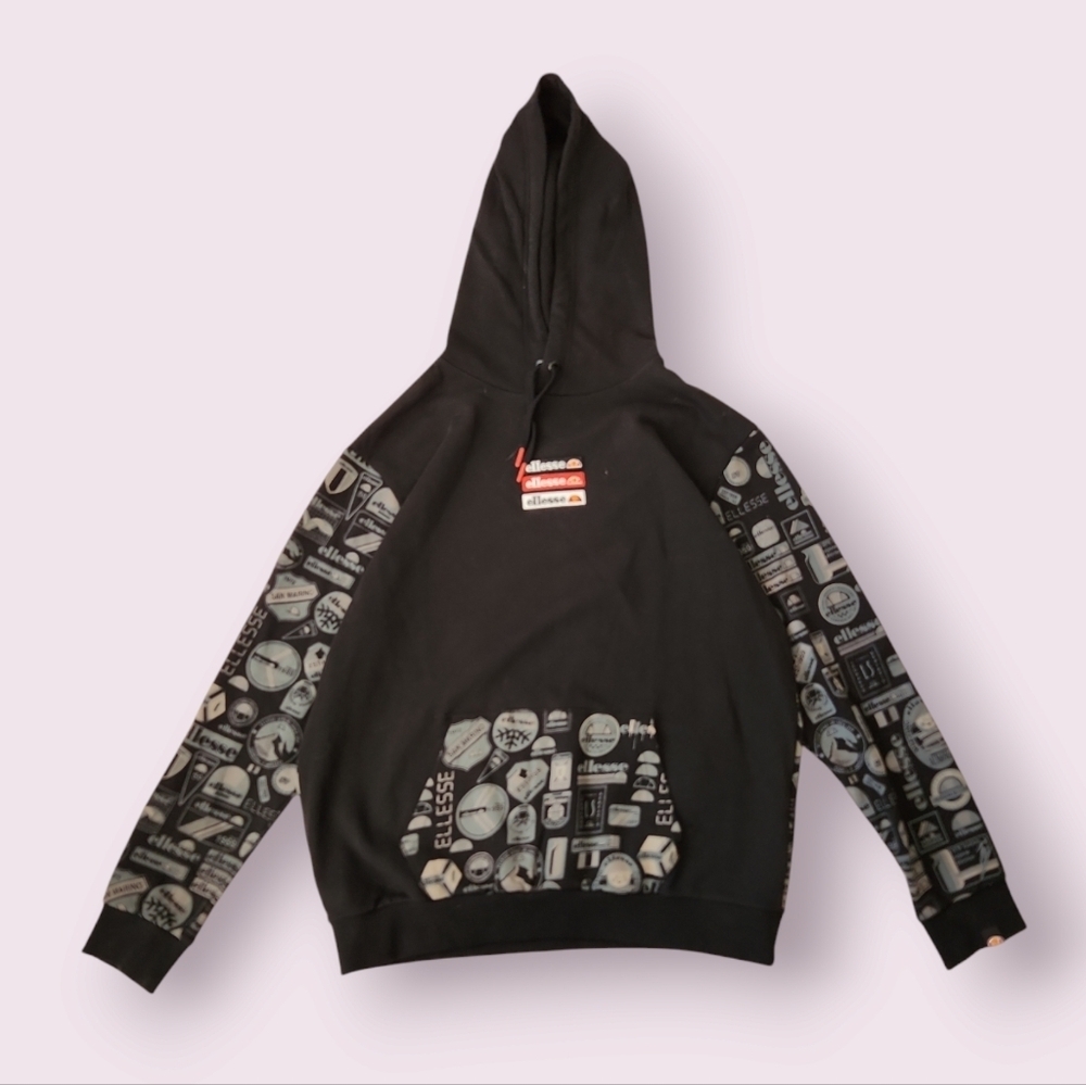 ellesse | EUC Men's Medium Long‎ Sleeve Hoodie Black Logo Size XL
